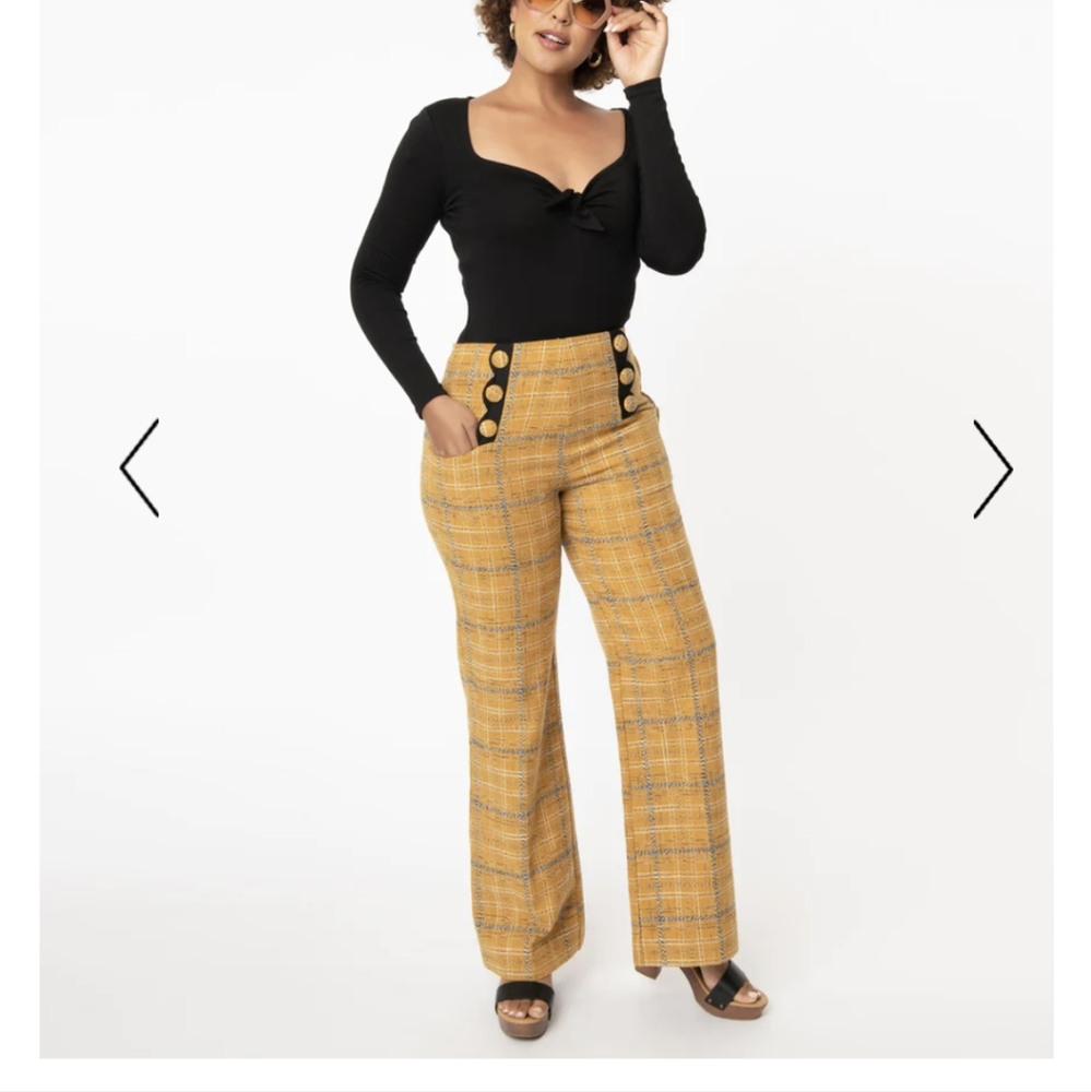 Unique Vintage mustard yellow Rogers Pant NWT